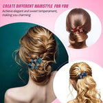 Assorted design Double Flower Hair Clip ( Pack of 2 )